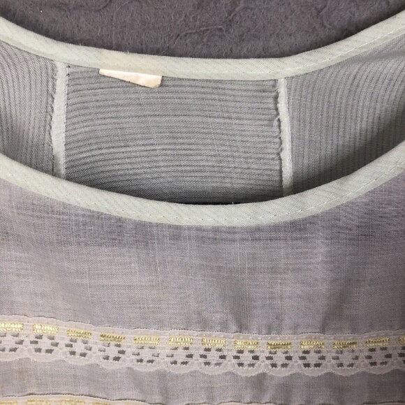 Vintage Nightgown Womens Small Mint Green Sheer Feminine Farmhouse Nightie - Picture 6 of 16